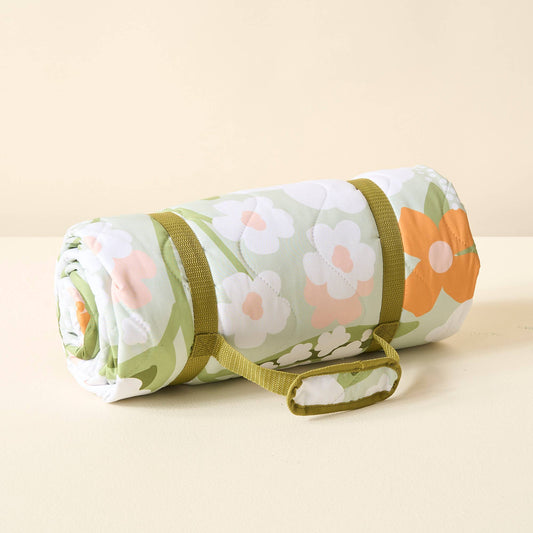 Quilted Blanket- Floral Sage