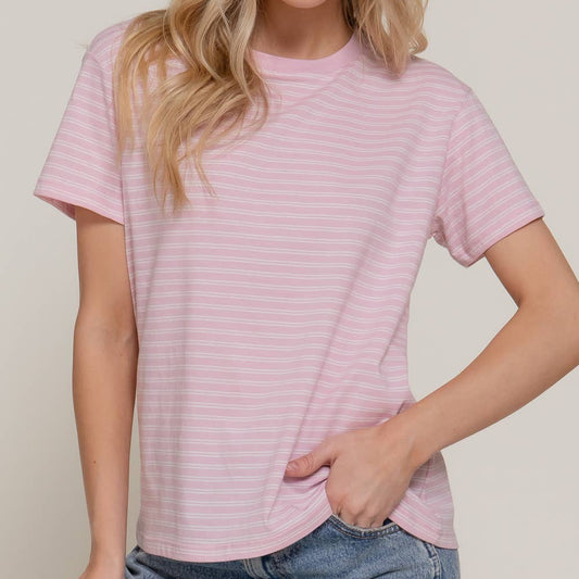Round Neck Stripe Tee