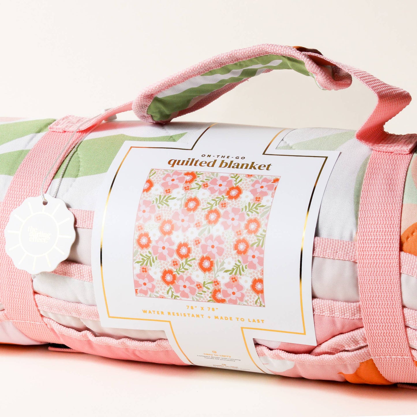 Quilted Blanket-Blooms Pink Orange