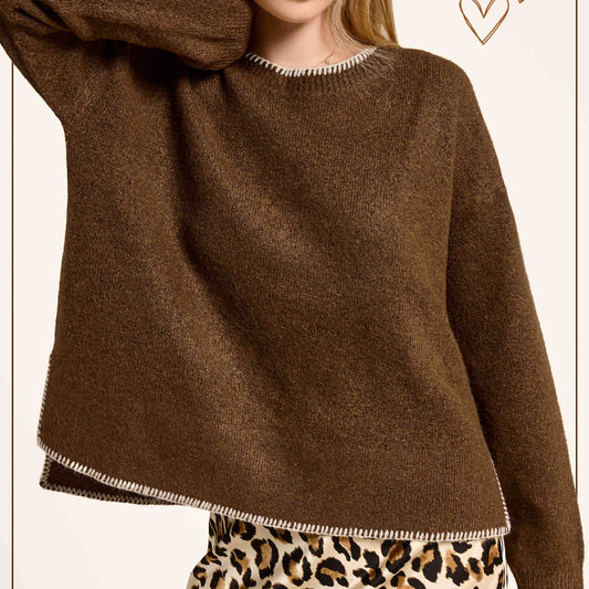 Chestnut Contrast Sweater