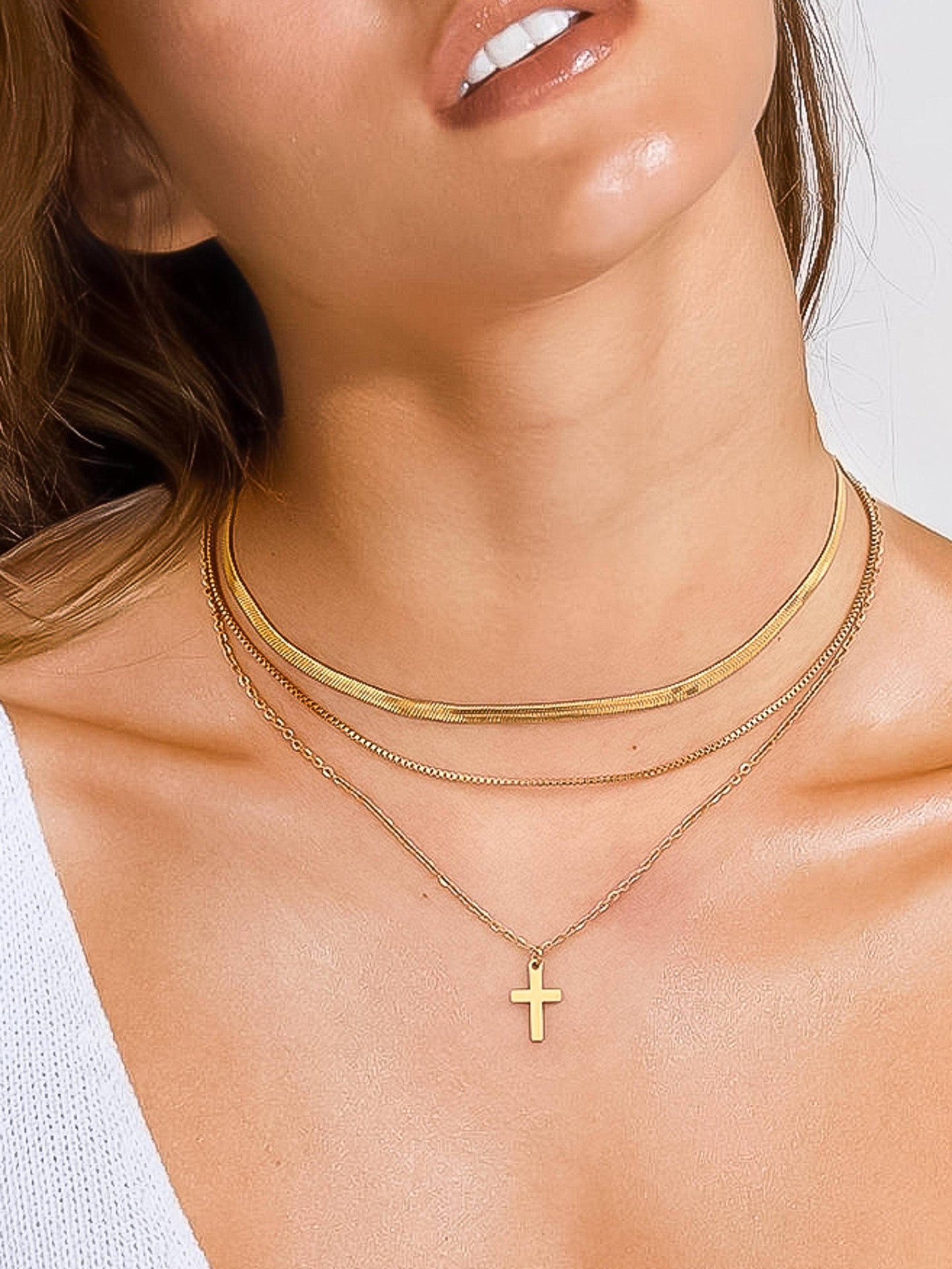 Layered Cross Necklace   