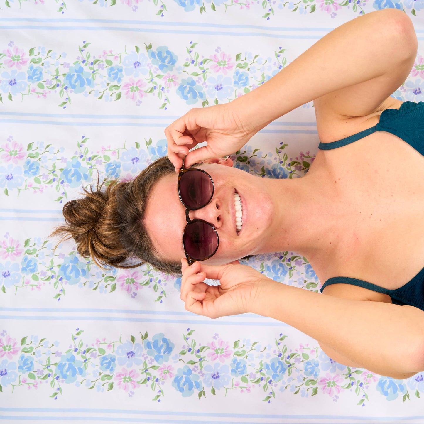 XL Beach Towel-Petal Parade Blue