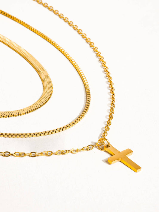 Layered Cross Necklace   