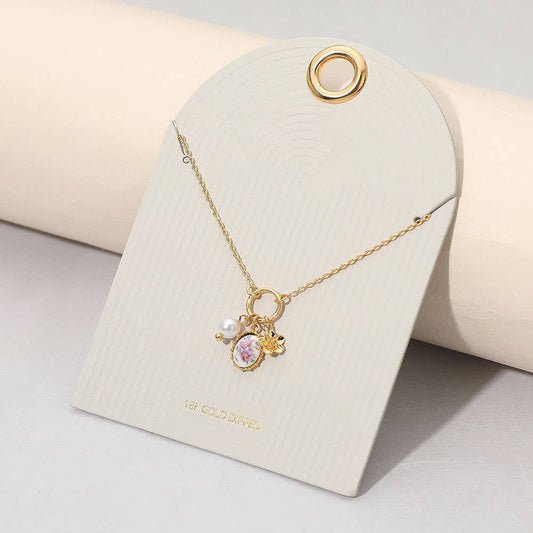 Floral Pearl Pendant Necklace