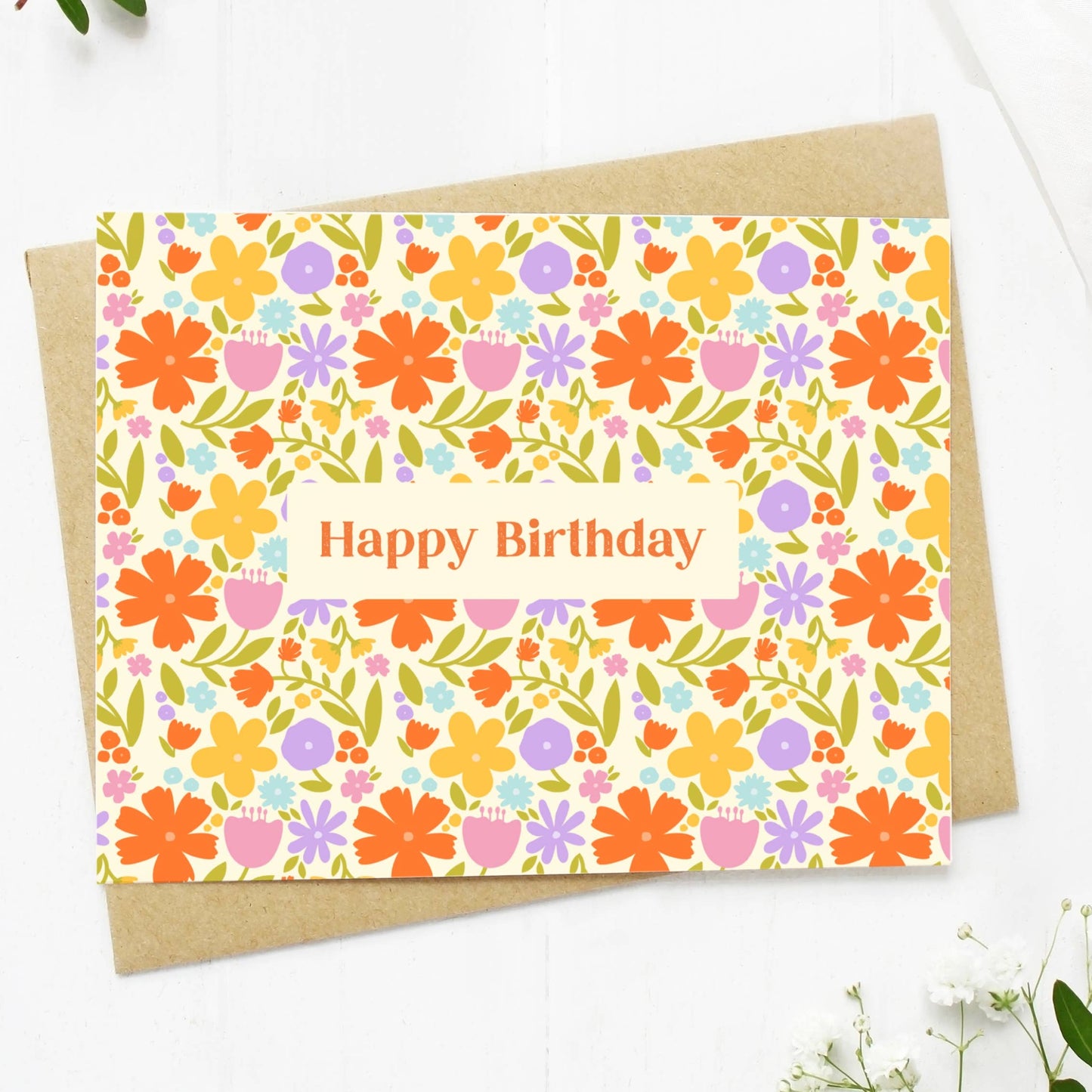 "Happy Birthday" Floral Card