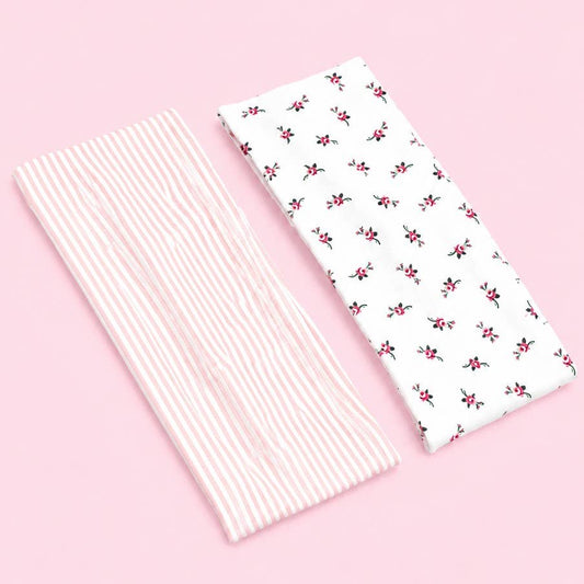 Pinstripe & Floral Headband