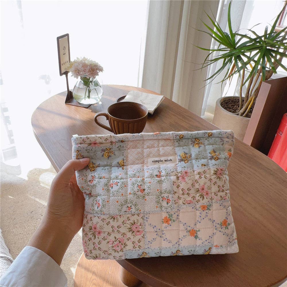 Flower Print Makeup Bag