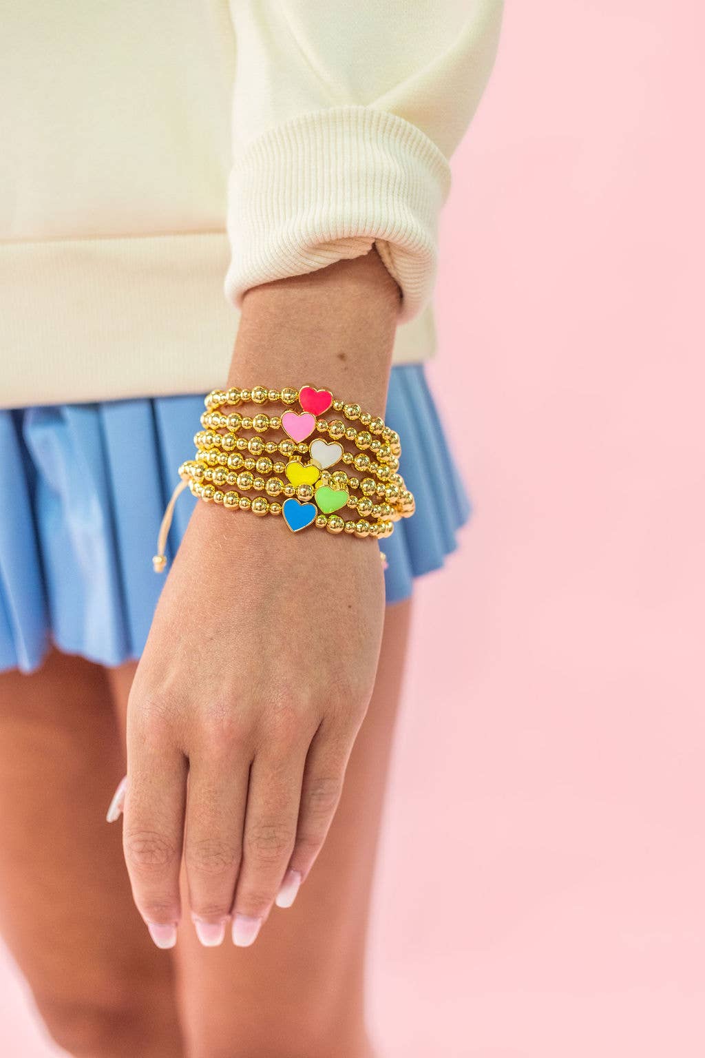 Heart Gold Enamel Bracelet