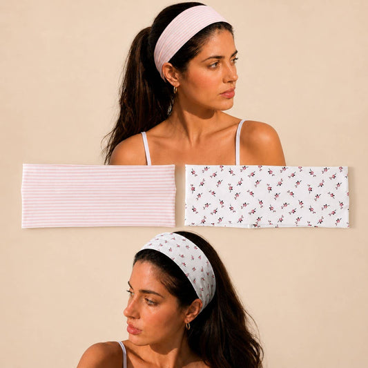 Pinstripe & Floral Headband