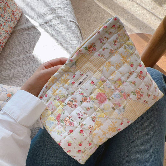 Flower Print Makeup Bag