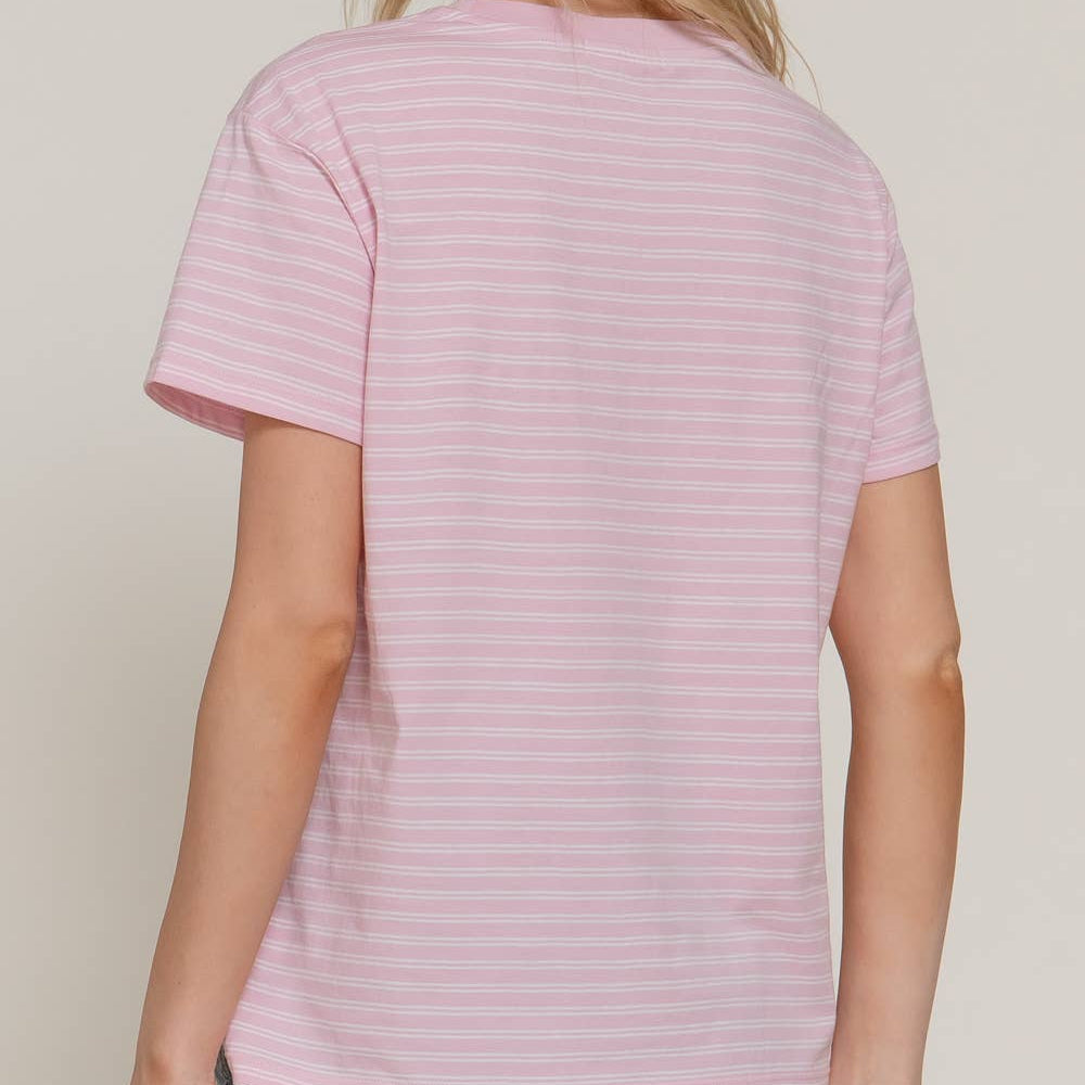 Round Neck Stripe Tee